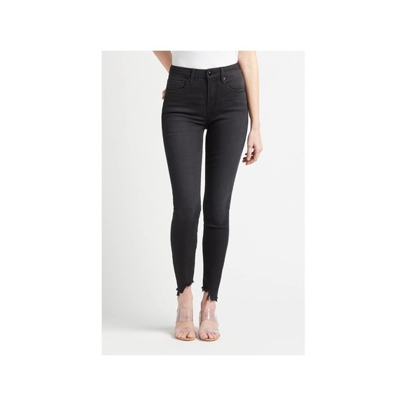 NEW Good American Good Legs Raw Step Hem Black Women's Size 00/24